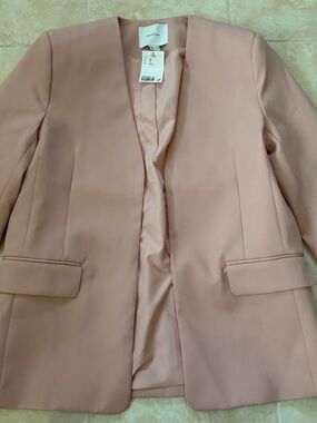 NEW H&M Blush Pink Collarless Blazer